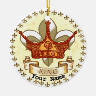 Fleur De Lis Crown King Dad ornament