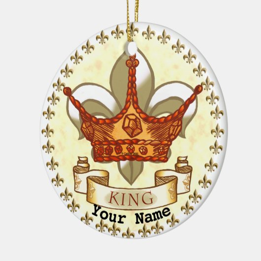 Fleur De Lis Crown King Dad ornament (Links)