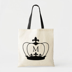 Fleur-de-lis Crown Monogram Canvas tas