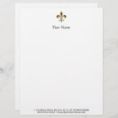 Fleur De Lis Custom Briefhoofd (Voorkant / Achterkant)