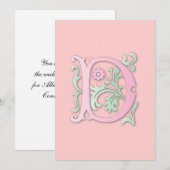 Fleur-de-lis D Monogram Kaart (Voorkant / Achterkant)