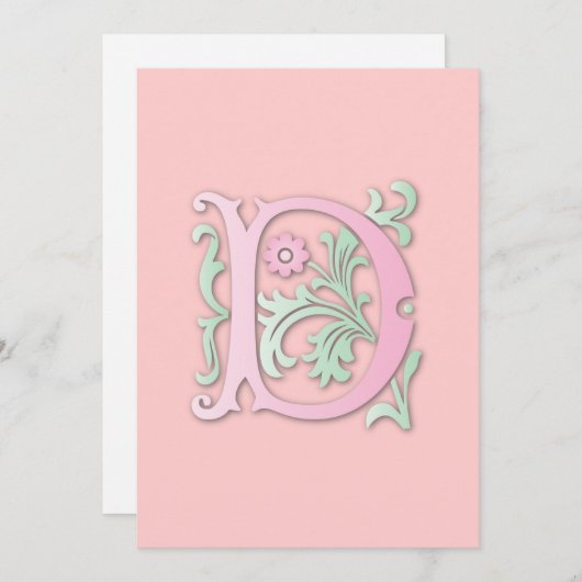 Fleur-de-lis D Monogram Kaart (Voorkant / Achterkant)