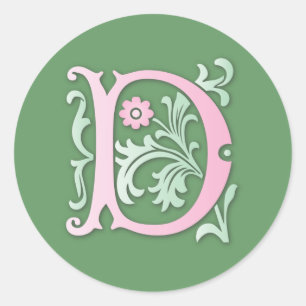 Fleur-de-lis D Monogram Ronde Sticker