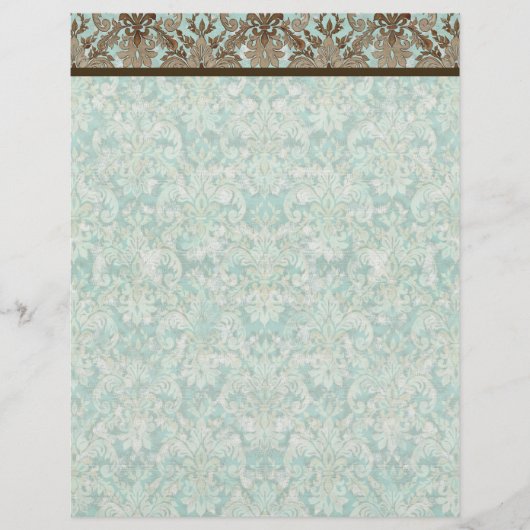 Fleur de Lis Damask - Matching Blank Stationery (Voorkant)