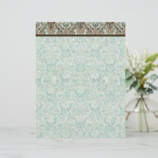 Fleur de Lis Damask - Matching Blank Stationery (Staand voorkant)