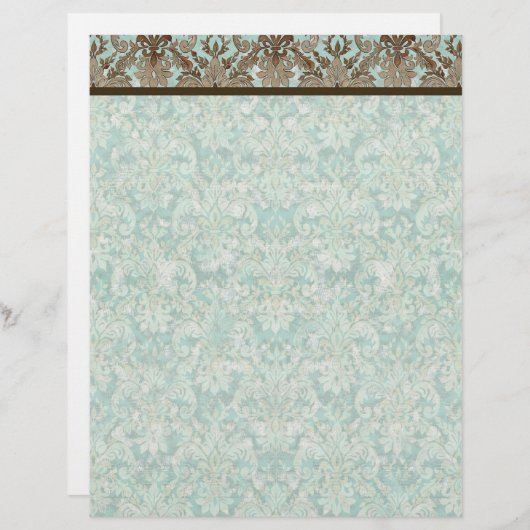 Fleur de Lis Damask - Matching Blank Stationery (Voorkant / Achterkant)