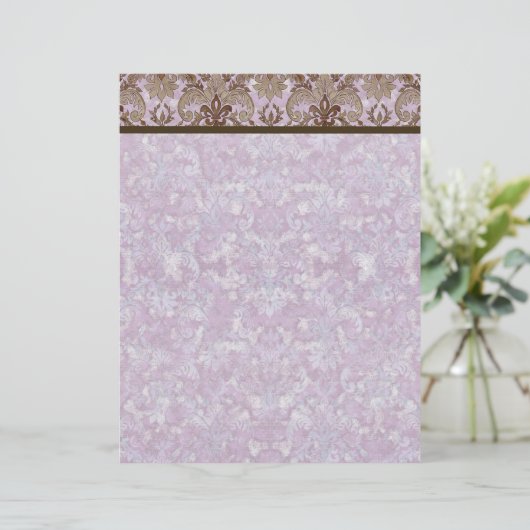 Fleur de Lis Damask - Matching Blank Stationery (Staand voorkant)