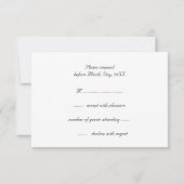 Fleur de Lis Damask Pattern Wedding RSVP Card Kaartje (Achterkant)
