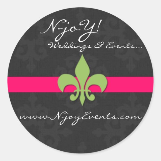 Fleur de Lis & Damask sticker (Voorkant)