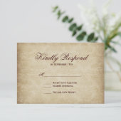  Fleur De Lis Damask Wedding RSVP-kaarten RSVP Kaartje (Staand voorkant)