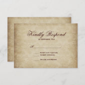  Fleur De Lis Damask Wedding RSVP-kaarten RSVP Kaartje (Voorkant / Achterkant)