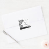 Fleur de Lis Damast Patroon Bruiloft Stickers (Envelop)