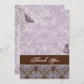 Fleur de Lis Damast - Trouw Dankkaartjes Kaart (Voorkant / Achterkant)