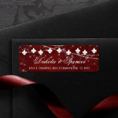 Fleur de Lis Dark Red Lights | Adres legant Etiket