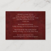 Fleur de Lis Dark Red Lights | Elegant Guest Info Informatiekaartje (Achterkant)
