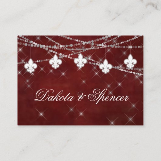 Fleur de Lis Dark Red Lights | Honeymoon Wish Informatiekaartje (Achterkant)