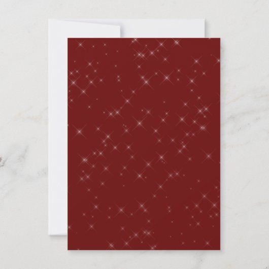 Fleur de Lis Dark Red Lights | Krimson Wedding Kaart (Achterkant)