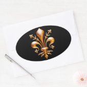 Fleur de Lis (de Lys) Ovale Sticker (Envelop)