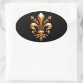 Fleur de Lis (de Lys) Ovale Sticker (Tas)