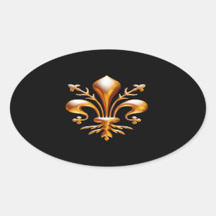 Fleur de Lis (de Lys) Ovale Sticker