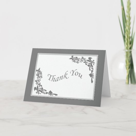 Fleur DE Lis Design dankt u (grijs) Bedankkaart (Voorkant)