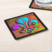 Fleur De Lis Digital Art Design Onderzetters (Schuin)