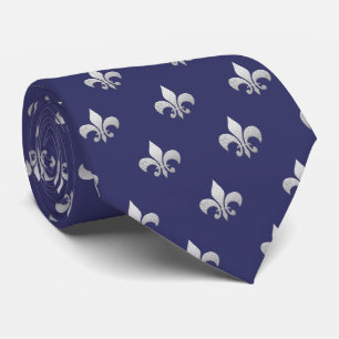 Fleur de Lis DIY Background Color indigo blue Stropdas
