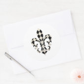 Fleur de Lis, doe-het-zelf achtergrond+tekst Ronde Sticker (Envelop)