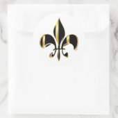 Fleur de Lis, doe-het-zelf achtergrond+tekst Ronde Sticker (Tas)