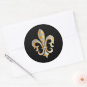 Fleur de Lis, doe-het-zelf achtergrond+tekst Ronde Sticker (Envelop)