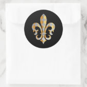 Fleur de Lis, doe-het-zelf achtergrond+tekst Ronde Sticker (Tas)