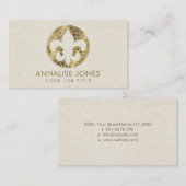 Fleur-de-lis - Dot Art Golden Gradient Visitekaartje (Voorkant / Achterkant)