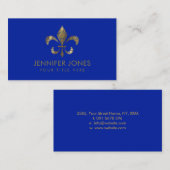 Fleur-de-lis - Dot Art Golden Gradient Visitekaartje (Voorkant / Achterkant)