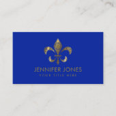 Fleur-de-lis - Dot Art Golden Gradient Visitekaartje (Voorkant)