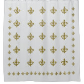 Fleur de Lis Douchegordijn Berkengrijs Goud (Voorkant)