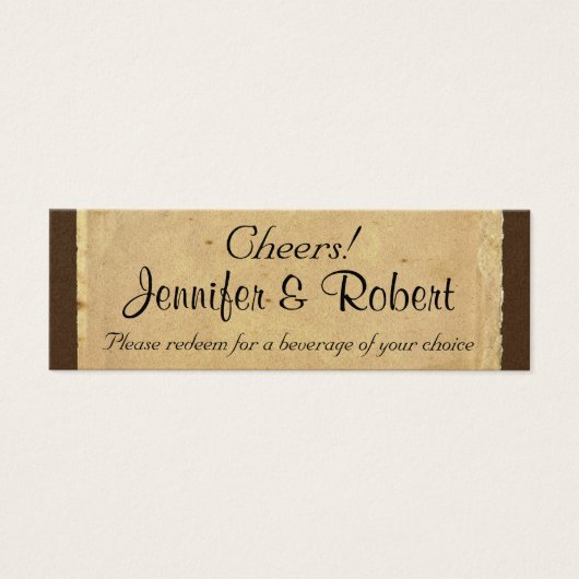 Fleur de Lis Drink Tickets Mini Visitekaartjes (Voorkant)