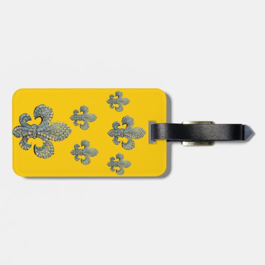 Fleur de Lis-druk Bagagelabel (Achterkant horizontaal)
