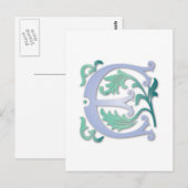 Fleur-de-lis E Monogram Briefkaart (Voorkant / Achterkant)