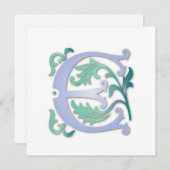 Fleur-de-lis E Monogram Kaart (Voorkant / Achterkant)