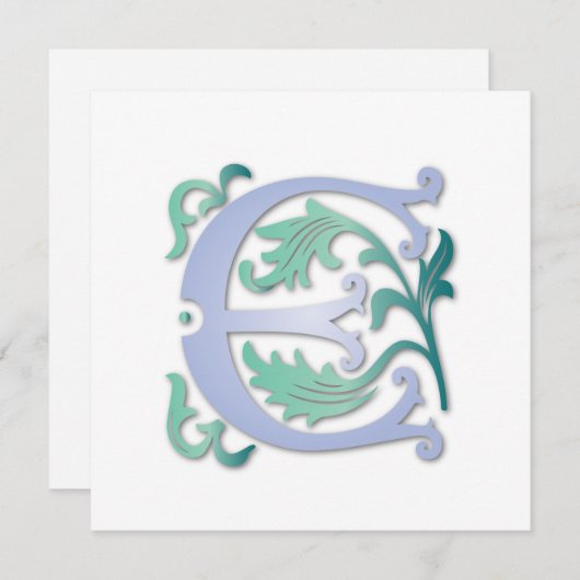 Fleur-de-lis E Monogram Kaart (Voorkant / Achterkant)