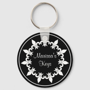 Fleur de Lis Ebony Sleutelhanger