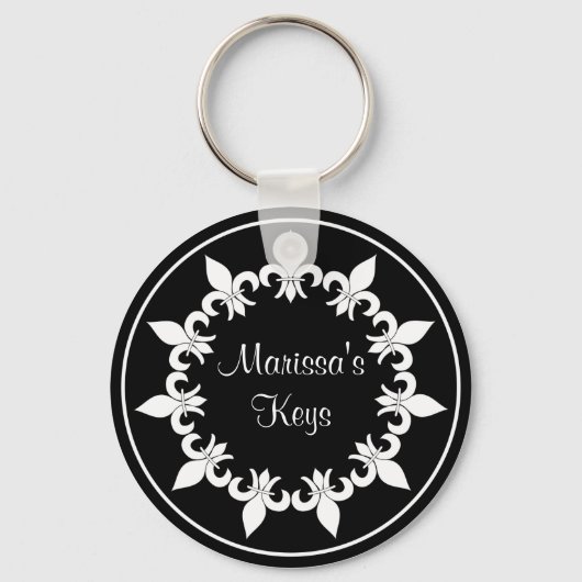 Fleur de Lis Ebony Sleutelhanger (Voorkant)