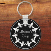 Fleur de Lis Ebony Sleutelhanger (Voorkant)