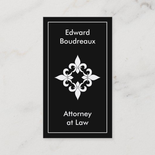 Fleur de Lis Ebony Visitekaartjes (Voorkant)