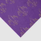 Fleur De Lis Eenvoudig Elegant Paars en Goud Tissuepapier (Detail)