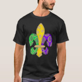 Fleur De Lis Effect Mardi Gras T-shirt (Voorkant)