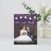 Fleur de Lis Eggplant Lights | Foto bedankt Briefkaart (Staand voorkant)