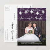 Fleur de Lis Eggplant Lights | Foto bedankt Briefkaart (Voorkant / Achterkant)