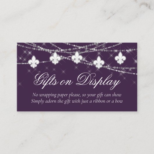 Fleur de Lis Eggplant Lights | Geschenken op beeld Informatiekaartje (Voorkant)