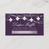 Fleur de Lis Eggplant Lights | Moody Diaper Raffle Informatiekaartje (Voorkant)